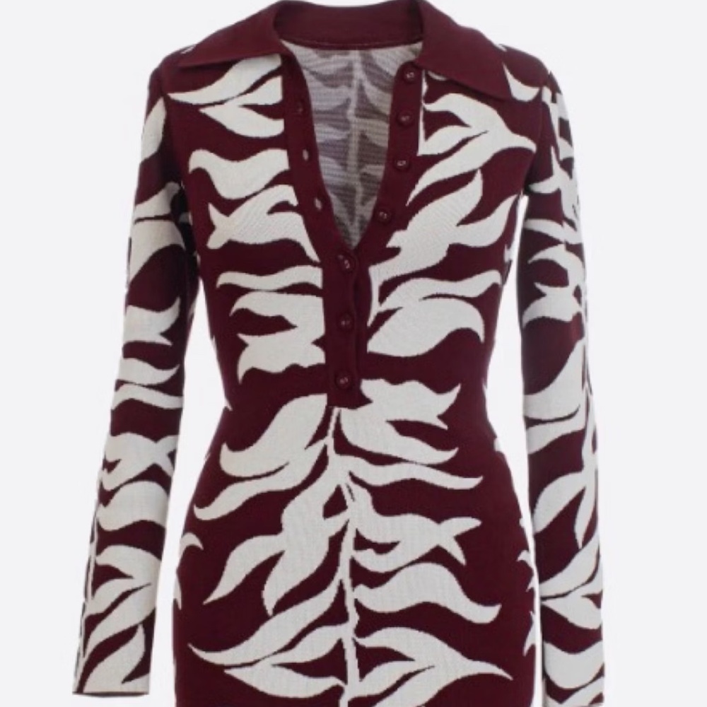 Hanifa Soraya Mini Dress - Plum & White - Picture 4 of 4